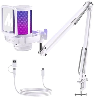 USB Gaming Microphone with Noise Cancellation, Computer PC Mic with Boom Arm, RGB Light, Mute, Gain, USB Gaming Microphone with Noise Cancellation, Computer PC Mic with Boom Arm, RGB Light, Mute, Gain,