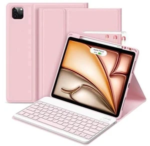 GOKOCO iPad Air 13 inch M2 2024 Case with Keyboard-Keyboard Case for iPad Pro 12.9 inch 6th/5th/4th/3rd Generation with Pencil Holder,Wireless Detachable Keyboard,Auto Sleep/Wake Function-Pink GOKOCO iPad Air 13 inch M2 2024 Case with Keyboard-Keyboard Case for iPad Pro 12.9 inch 6th/5th/4th/3rd Generation with Pencil Holder,Wireless Detachable Keyboard,Auto Sleep/Wake Function-Pink