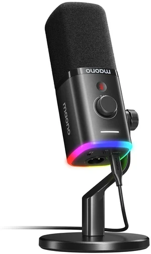 USB/XLR Podcasting Microphone for PC, Gaming Streaming Dynamic Mic with Mute Button, RGB, Desktop St USB/XLR Podcasting Microphone for PC, Gaming Streaming Dynamic Mic with Mute Button, RGB, Desktop St