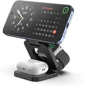 Fast Wireless Charger Magnetic Foldable 3 in 1 Charging Station for iPhone 16/15/14/13/12/Pro/Plus/Pro Max 5W Portable Charger for Watch10/9/8/7/6/5/4/3/SE for Airpods3/2/Pro-Black Fast Wireless Charger Magnetic Foldable 3 in 1 Charging Station for iPhone 16/15/14/13/12/Pro/Plus/Pro Max 5W Portable Charger for Watch10/9/8/7/6/5/4/3/SE for Airpods3/2/Pro-Black