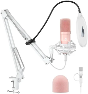 USB Microphone, 192kHz/24bit Plug & Play PC Computer Podcast Condenser Cardioid Metal Mic Kit with P USB Microphone, 192kHz/24bit Plug & Play PC Computer Podcast Condenser Cardioid Metal Mic Kit with P