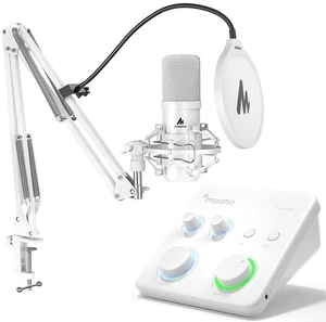USB XLR Condenser Microphone with Audio Interface: PC Computer Podcast Cardioid Metal Mic Kit for Re USB XLR Condenser Microphone with Audio Interface: PC Computer Podcast Cardioid Metal Mic Kit for Re