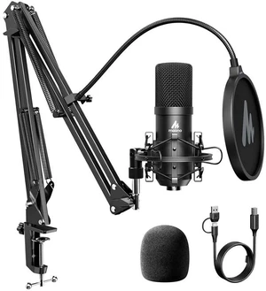 USB Microphone, A04 Condenser Mic for PC Computer Podcast & Gaming | Plug & Play Cardioid Metal Kit USB Microphone, A04 Condenser Mic for PC Computer Podcast & Gaming | Plug & Play Cardioid Metal Kit