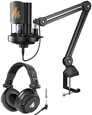 Podcast Microphone Bundle for podcaster, Streamer,Content Creator, PC Microphone with Studio Headpho Podcast Microphone Bundle for podcaster, Streamer,Content Creator, PC Microphone with Studio Headpho