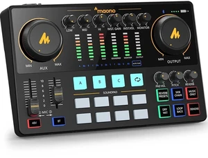 Audio Interface, Caster 10-Channel Podcast mixer with Pro-preamp, 48V Phantom Power, Bluetooth, 11 C Audio Interface, Caster 10-Channel Podcast mixer with Pro-preamp, 48V Phantom Power, Bluetooth, 11 C