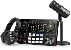 Podcast Equipment Bundle: Audio Interface mixer with Dual XLR Input for Podcast Streaming - Caster E Podcast Equipment Bundle: Audio Interface mixer with Dual XLR Input for Podcast Streaming - Caster E