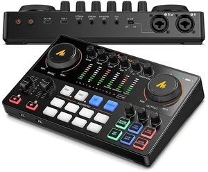 Podcast Equipment Bundle: Audio Interface mixer with Dual XLR Input for Podcast Streaming - Caster E Podcast Equipment Bundle: Audio Interface mixer with Dual XLR Input for Podcast Streaming - Caster E