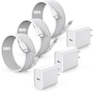 Fast Charger for iPhone 17/16/15 Charger,10FT Extra Long Fast Charging 3Pack Block USB-C to USB C Fast Charging Cable Cord for iPhone Air/17 Pro Max/iPhone 16 Pro/16 Plus/15 Pro Max,iPad Pro/Air/Mini Fast Charger for iPhone 17/16/15 Charger,10FT Extra Long Fast Charging 3Pack Block USB-C to USB C Fast Charging Cable Cord for iPhone Air/17 Pro Max/iPhone 16 Pro/16 Plus/15 Pro Max,iPad Pro/Air/Mini