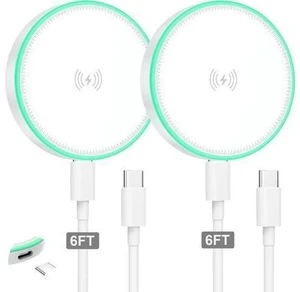 MagSafe Charger 2Pack 15W Magnetic Wireless Charger Fast Charging Pad with 6FT USB C to USB C Cable Compatible with iPhone 16/15/14/13/12 Series & AirPods 3/2/Pro | Strong Magnet Technology MagSafe Charger 2Pack 15W Magnetic Wireless Charger Fast Charging Pad with 6FT USB C to USB C Cable Compatible with iPhone 16/15/14/13/12 Series & AirPods 3/2/Pro | Strong Magnet Technology