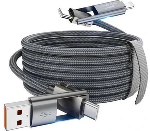 4 in 1 Charging Cable 240W USB to USB C Cable 10 ft 2 Pack Fast Charging Multi Charger Cord with Type C/USB A/L Port for iPhone 16/15 /14 Series MacBook iPad Pixel Switch PS5 Tablet and More 4 in 1 Charging Cable 240W USB to USB C Cable 10 ft 2 Pack Fast Charging Multi Charger Cord with Type C/USB A/L Port for iPhone 16/15 /14 Series MacBook iPad Pixel Switch PS5 Tablet and More