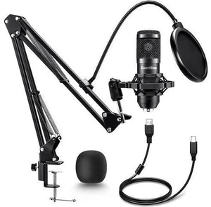 Caattiilaa USB Microphone - PC Streaming Podcast Microphone, Recording Microphone, Gaming Microphone, 192KHZ/24Bit Condenser Mic, USB Mic Kit with Sound Chipset Boom Caattiilaa USB Microphone - PC Streaming Podcast Microphone, Recording Microphone, Gaming Microphone, 192KHZ/24Bit Condenser Mic, USB Mic Kit with Sound Chipset Boom