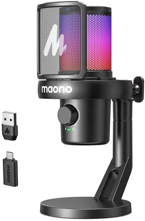 Wireless Microphone for PC,Gaming Streaming Condenser Mic with Software AI Voice Change,3-Level Nois Wireless Microphone for PC,Gaming Streaming Condenser Mic with Software AI Voice Change,3-Level Nois