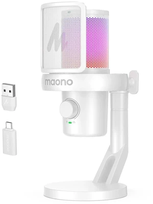 Wireless Microphone for PC, USB Gaming Mic with 6 Modes AI Voice Changer, 48kHz/24bit, 40H Battery, Wireless Microphone for PC, USB Gaming Mic with 6 Modes AI Voice Changer, 48kHz/24bit, 40H Battery,