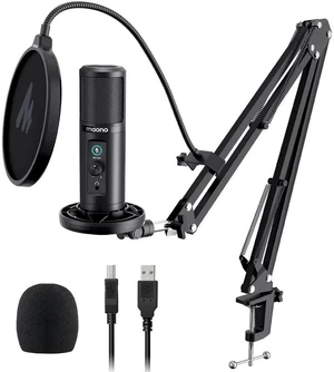 USB Microphone for PC, Professional Computer Condenser Mic with Mute, Mic Gain, Zero Latency Monitor USB Microphone for PC, Professional Computer Condenser Mic with Mute, Mic Gain, Zero Latency Monitor