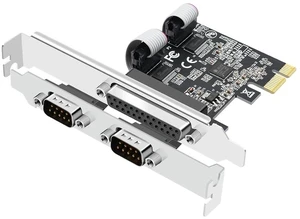 PCI Express DualSerial 1 Parallel Combo Card, PCIe to DB9 RS232 COM + DB25 LPT Printer Port Expansion Card with Low Profile Bracket, Industrial Controller Card for Desktop PC PCI Express DualSerial 1 Parallel Combo Card, PCIe to DB9 RS232 COM + DB25 LPT Printer Port Expansion Card with Low Profile Bracket, Industrial Controller Card for Desktop PC