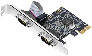 2-Port PCIe RS232 Serial Parallel Card - PCI Express to DB9 Expansion Card COM Port Adapter with AX9900 Chipset, Industrial Grade Gold-Plated Connector for Desktop PC 2-Port PCIe RS232 Serial Parallel Card - PCI Express to DB9 Expansion Card COM Port Adapter with AX9900 Chipset, Industrial Grade Gold-Plated Connector for Desktop PC