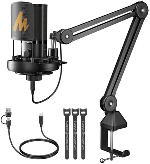 USB Condenser Microphone-Studio Mic with Shock Mount, Boom Arm, Software, Mute, Gain Knob, Volume Co USB Condenser Microphone-Studio Mic with Shock Mount, Boom Arm, Software, Mute, Gain Knob, Volume Co
