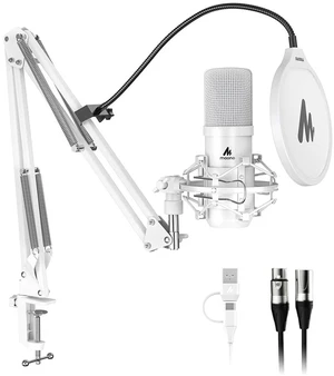 USB XLR Condenser Microphone: PC Computer Podcast Cardioid Metal Mic Kit with Software for Recording USB XLR Condenser Microphone: PC Computer Podcast Cardioid Metal Mic Kit with Software for Recording