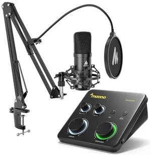 USB XLR Condenser Microphone Set: PC Computer Podcast Cardioid Metal Mic Kit with Software for Recor USB XLR Condenser Microphone Set: PC Computer Podcast Cardioid Metal Mic Kit with Software for Recor