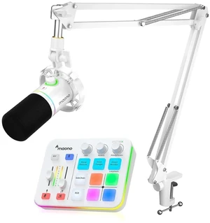 Podcast Equipment Bundle: Audio Interface and USB/XLR Dynamic Microphone-Caster G1 NEO+PD200XS White Podcast Equipment Bundle: Audio Interface and USB/XLR Dynamic Microphone-Caster G1 NEO+PD200XS White