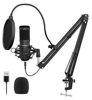 USB Streaming Podcast PC Microphone professional 192KHZ24Bit Studio Cardioid Condenser Mic Kit with sound card Boom Arm Shock Mount Pop Filter for Skype YouTuber Karaoke Gaming Recording USB Streaming Podcast PC Microphone professional 192KHZ24Bit Studio Cardioid Condenser Mic Kit with sound card Boom Arm Shock Mount Pop Filter for Skype YouTuber Karaoke Gaming Recording
