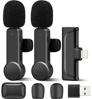 2Pcs Wireless Microphone for iPhone iPad, Plug-Play Wireless Lavalier Microphone for Video Recording, TikTok, YouTube, Vloggers, Auto-Sync Noise Reduction Wireless Lapel Mic 2Pcs Wireless Microphone for iPhone iPad, Plug-Play Wireless Lavalier Microphone for Video Recording, TikTok, YouTube, Vloggers, Auto-Sync Noise Reduction Wireless Lapel Mic