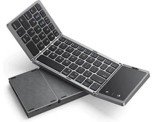 Foldable Bluetooth Keyboard for Travel Tri-Folding Wireless Portable Keyboard with Touchpad Rechargeable Multi-Device Small Keyboard for Laptop Tablet PC Smartphone Windows iOS Android Foldable Bluetooth Keyboard for Travel Tri-Folding Wireless Portable Keyboard with Touchpad Rechargeable Multi-Device Small Keyboard for Laptop Tablet PC Smartphone Windows iOS Android