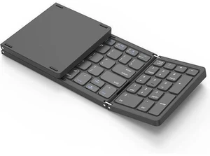 Foldable Bluetooth Keyboard, Foldable Wireless Portable Keyboard with Numeric Keypad, USB-C Rechargeable for iOS, Android, Windows System Laptop Tablet Smartphone Device Foldable Bluetooth Keyboard, Foldable Wireless Portable Keyboard with Numeric Keypad, USB-C Rechargeable for iOS, Android, Windows System Laptop Tablet Smartphone Device