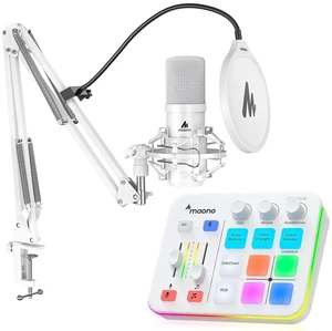 USB XLR Condenser Microphone with Audio Interface: PC Computer Podcast Cardioid Metal Mic Kit for Re USB XLR Condenser Microphone with Audio Interface: PC Computer Podcast Cardioid Metal Mic Kit for Re
