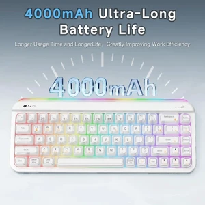 AF68 Wireless Membrane Keyboard, 68% Layout 68-Key Gaming Keyboard, 2.4 GHz/Type-C/BT, RGB Lighting Effects with Integrated Side Light Bar, 4000mAh Battery, Translucent Keycaps AF68 Wireless Membrane Keyboard, 68% Layout 68-Key Gaming Keyboard, 2.4 GHz/Type-C/BT, RGB Lighting Effects with Integrated Side Light Bar, 4000mAh Battery, Translucent Keycaps