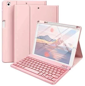 Hamile Keyboard Case for iPad 9th Generation /8th Gen/7th Gen 10.2 Inch - Backlit Detachable Wireless Stand Folio Keyboard Cover with Pencil Holder for iPad Pro 10.5" / iPad Air 3rd Gen (Pink) Hamile Keyboard Case for iPad 9th Generation /8th Gen/7th Gen 10.2 Inch - Backlit Detachable Wireless Stand Folio Keyboard Cover with Pencil Holder for iPad Pro 10.5" / iPad Air 3rd Gen (Pink)