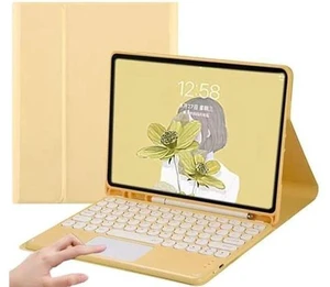 AnMengXinLing Keyboard Case for iPad Pro 12.9 2022/2021/2020 -Touchpad Detachable Keyboard with Pencil Holder -Slim Leather Folio Smart Cover for iPad 12.9 inch 6th/5th/4th Gen,Yellow AnMengXinLing Keyboard Case for iPad Pro 12.9 2022/2021/2020 -Touchpad Detachable Keyboard with Pencil Holder -Slim Leather Folio Smart Cover for iPad 12.9 inch 6th/5th/4th Gen,Yellow