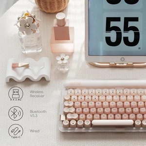 DOT Foundation Mechanical Keyboard, 75% Rechargeable Hot-swappable Keyboards with 3 Types Connection for Windows, Mac OS/Pink GATERON Baby Racoon Switches DOT Foundation Mechanical Keyboard, 75% Rechargeable Hot-swappable Keyboards with 3 Types Connection for Windows, Mac OS/Pink GATERON Baby Racoon Switches