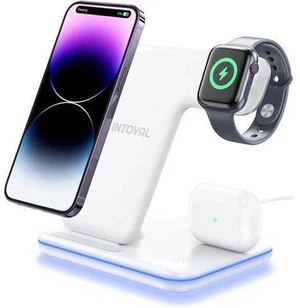 Intoval Charging Station for Apple iPhone/iWatch/Airpods, 3 in 1 Wireless Charger for iPhone15/14/13(Pro, Pro Max) 12/11/XS/XR, iWatch9/8/Ultra/7/6/SE/5/4/3/2, Airpods Pro2/Pro1/3/2/1(Z5 White) Intoval Charging Station for Apple iPhone/iWatch/Airpods, 3 in 1 Wireless Charger for iPhone15/14/13(Pro, Pro Max) 12/11/XS/XR, iWatch9/8/Ultra/7/6/SE/5/4/3/2, Airpods Pro2/Pro1/3/2/1(Z5 White)