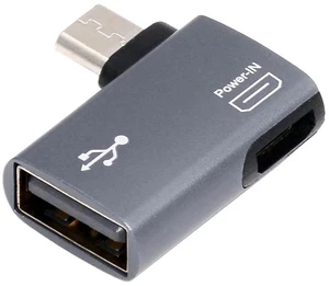 USB 2.0 to Type-A Female OTG Host Adapter 90 Degree Right Angled with USB Power for Phone Tablet USB 2.0 to Type-A Female OTG Host Adapter 90 Degree Right Angled with USB Power for Phone Tablet