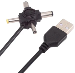 2.0 Type-A Male to 4-in-1 DC 5V 5.5x2.5mm 5.5x2.1mm 4.0x1.7mm 3.5x1.3mm Power Plug Barrel Connector Charge Cable 2.0 Type-A Male to 4-in-1 DC 5V 5.5x2.5mm 5.5x2.1mm 4.0x1.7mm 3.5x1.3mm Power Plug Barrel Connector Charge Cable