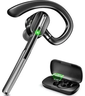 Bluetooth Headset V5.1, Wireless Headset with Battery Display Charging Case, Bluetooth Earpiece with Noise Canceling Mic for Driving, Office, Business, Compatible with Cell Phone and PC Bluetooth Headset V5.1, Wireless Headset with Battery Display Charging Case, Bluetooth Earpiece with Noise Canceling Mic for Driving, Office, Business, Compatible with Cell Phone and PC