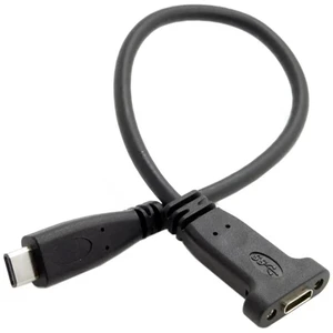 20cm USB3.1 Gen2 TypeC Male to Female Extension Cable with Panel Mount Screw Holes 20cm USB3.1 Gen2 TypeC Male to Female Extension Cable with Panel Mount Screw Holes