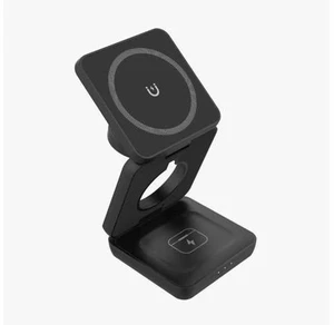 Three-in-one Multi-function Folding Wireless Charger for for Portable Magnetic Mobile Phone Holder Fast Charging 15W Three-in-one Multi-function Folding Wireless Charger for for Portable Magnetic Mobile Phone Holder Fast Charging 15W