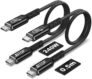 USB 4 Data Cable(1.5FT 2packs) 40Gbps Data Transfer 8K Video and USB C to USB C 240W Charging Compatible with iPhone 15/Pro/Plus/Pro Max Galaxy Thunderbolt 4/3 Cable and USB-C USB 4 Data Cable(1.5FT 2packs) 40Gbps Data Transfer 8K Video and USB C to USB C 240W Charging Compatible with iPhone 15/Pro/Plus/Pro Max Galaxy Thunderbolt 4/3 Cable and USB-C