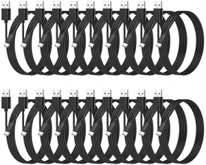 20-Pack Bulk USB C Charger Cable - Multipack Type-C Charging Cords USB 2.0 for Phones and Tablets 3.3ft Black 20-Pack Bulk USB C Charger Cable - Multipack Type-C Charging Cords USB 2.0 for Phones and Tablets 3.3ft Black