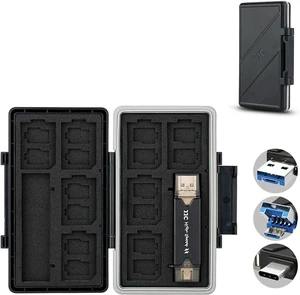 24 Slots Memory Card Case Holder for 16 Micro SD Cards 8 SD Cards Includes a 3 in 1 Type C USB 3.0 Micro USB 2.0 Memory Card Reader Water-Resistant Anti-Shock 24 Slots Memory Card Case Holder for 16 Micro SD Cards 8 SD Cards Includes a 3 in 1 Type C USB 3.0 Micro USB 2.0 Memory Card Reader Water-Resistant Anti-Shock