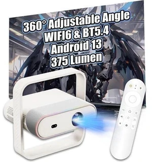 NSL03 Bluetooth Speaker Smart Projector with WiFi, 950S Chip Video Projector with 375 Lumens, 1080P, Android 13.0 Wireless Projector for Bedroom, Home Theater, Outdoor, 360° Adjustable Angle (White) NSL03 Bluetooth Speaker Smart Projector with WiFi, 950S Chip Video Projector with 375 Lumens, 1080P, Android 13.0 Wireless Projector for Bedroom, Home Theater, Outdoor, 360° Adjustable Angle (White)