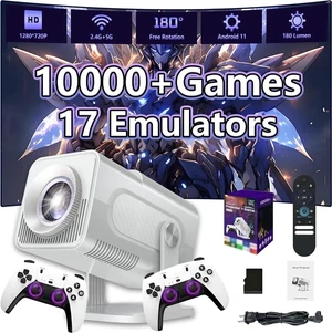 HCS350 Max Smart Portable projector,10000+ Games,17 emulator Projectors with WIFI & Bluetooth,180° Free Projection,Autofocus,180 Lumens,1280*720P with 2 Wireless Controller,Android 11,for Camping HCS350 Max Smart Portable projector,10000+ Games,17 emulator Projectors with WIFI & Bluetooth,180° Free Projection,Autofocus,180 Lumens,1280*720P with 2 Wireless Controller,Android 11,for Camping
