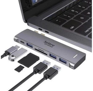 USB C Adapter for MacBook Pro/MacBook Air M1 M2 M3 2021 2020 2019 13" 15" 16", 6 in 1 USB-C Hub MacBook Pro Accessories with 3 USB 3.0 Ports,USB C to SD/TF Card Reader and 100W Thunderbolt 3 PD Port USB C Adapter for MacBook Pro/MacBook Air M1 M2 M3 2021 2020 2019 13" 15" 16", 6 in 1 USB-C Hub MacBook Pro Accessories with 3 USB 3.0 Ports,USB C to SD/TF Card Reader and 100W Thunderbolt 3 PD Port