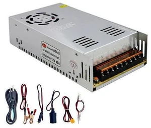 110V AC to 12V DC Transformer, 12V 500W 40A Switching Power Converter, Built-in Cooling Fan, with Various Power adapters. 110V AC to 12V DC Transformer, 12V 500W 40A Switching Power Converter, Built-in Cooling Fan, with Various Power adapters.
