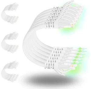 Patch Cables Cat6 1ft (24 Pack), Ethernet Patch Cable 10G, Cat 6 Patch Cable for Patch Panel to Switch, Flexiable Cat 6 Ethernet Cable with Gold Plated - White Patch Cables Cat6 1ft (24 Pack), Ethernet Patch Cable 10G, Cat 6 Patch Cable for Patch Panel to Switch, Flexiable Cat 6 Ethernet Cable with Gold Plated - White