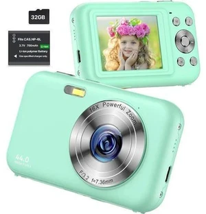 Digital Camera, FHD 1080P Kids Camera with 32GB SD Card 16X Digital Zoom Portable Small Camera, Compact Point and Shoot Camera Mini Digital Camera for Teens Kids Boys Girls Students Seniors - Green Digital Camera, FHD 1080P Kids Camera with 32GB SD Card 16X Digital Zoom Portable Small Camera, Compact Point and Shoot Camera Mini Digital Camera for Teens Kids Boys Girls Students Seniors - Green