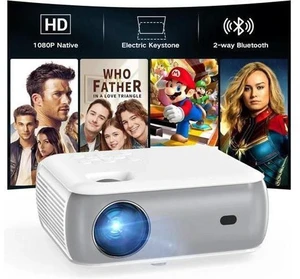 Mini Projector Bluetooth, Fully Sealed Portable Projector, 75% Zoom & Low Noise, Movie Projector for Phone/Laptop/Stick/HDMI/USB-Gray 400 ANSI Mini Projector Bluetooth, Fully Sealed Portable Projector, 75% Zoom & Low Noise, Movie Projector for Phone/Laptop/Stick/HDMI/USB-Gray 400 ANSI