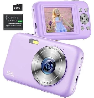Digital Camera, FHD 1080P Kids Camera with 32GB SD Card 16X Digital Zoom Portable Small Camera, Compact Point and Shoot Camera Mini Digital Camera for Teens Kids Boys Girls Students Seniors - Purple Digital Camera, FHD 1080P Kids Camera with 32GB SD Card 16X Digital Zoom Portable Small Camera, Compact Point and Shoot Camera Mini Digital Camera for Teens Kids Boys Girls Students Seniors - Purple